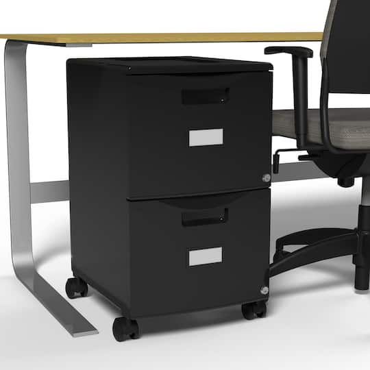 Storex 2-Drawer Black Mobile File Cabinet